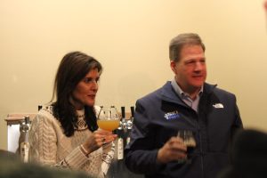 Republican presidential primary candidate Nikki Haley with New Hampshire governor Chris Sununu. 